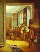 Kapiton Zelentsov An Artist's Room oil on canvas